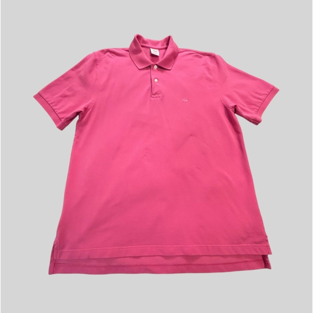 Brooks Brothers Performance Polo Men's L Original Fit Short Sleeve Shirt Pink